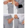 imageMAGCOMSEN Womens Fleece Lined Winter Hiking Pants Waterproof Insulated Ski Snow Pants Outdoor Hunting Softshell PantsLight Grey