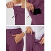 imageMAGCOMSEN Womens Fleece Lined Winter Hiking Pants Waterproof Insulated Ski Snow Pants Outdoor Hunting Softshell PantsPurple Red