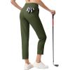 imageMAGCOMSEN Womens Golf Pants UPF 50 High Waisted Stretch 78 Ankle Dress Work Casual Slack Summer Travel Pants 5 PocketsArmy Green