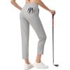 imageMAGCOMSEN Womens Golf Pants UPF 50 High Waisted Stretch 78 Ankle Dress Work Casual Slack Summer Travel Pants 5 PocketsLight Grey