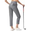 imageMAGCOMSEN Womens Golf Pants UPF 50 High Waisted Stretch 78 Ankle Dress Work Casual Slack Summer Travel Pants 5 PocketsMedium Grey