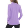 imageMAGCOMSEN Womens Hiking Jacket Lightweight Long Sleeve UPF 50 Sun Protection Shirt Breathable SPF Shirts with Thumb Holes Light Purple L