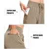 imageMAGCOMSEN Womens Hiking Pants Lightweight Quick Dry Athletic Running Joggers with Pockets Outdoor Travel SweatpantsKhaki