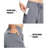 imageMAGCOMSEN Womens Hiking Pants Lightweight Quick Dry Athletic Running Joggers with Pockets Outdoor Travel SweatpantsLight Grey