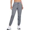 imageMAGCOMSEN Womens Hiking Pants Lightweight Quick Dry Athletic Running Joggers with Pockets Outdoor Travel SweatpantsLight Grey