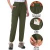 imageMAGCOMSEN Womens Hiking Pants UPF 50 Water Resistant Quick Dry Lightweight Elastic Waist Cargo Pants with 4 PocketsArmy Green