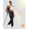imageMAGCOMSEN Womens Hiking Pants UPF 50 Water Resistant Quick Dry Lightweight Elastic Waist Cargo Pants with 4 PocketsBlack