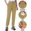 imageMAGCOMSEN Womens Hiking Pants UPF 50 Water Resistant Quick Dry Lightweight Elastic Waist Cargo Pants with 4 PocketsKhaki