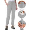 imageMAGCOMSEN Womens Hiking Pants UPF 50 Water Resistant Quick Dry Lightweight Elastic Waist Cargo Pants with 4 PocketsLight Grey