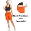 imageMAGCOMSEN Womens Hiking Shorts Lightweight Quick Dry 8quot Golf Shorts Water Resistant with 3 Zipper PocketsOrange