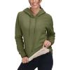 imageMAGCOMSEN Womens Hoodies Thick Fleece Lined Hooded Sweatshirt Warm Sherpa Lined Heavyweight Pullover with PocketArmy Green