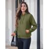 imageMAGCOMSEN Womens Hoodies Thick Fleece Lined Hooded Sweatshirt Warm Sherpa Lined Heavyweight Pullover with PocketArmy Green