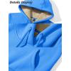 imageMAGCOMSEN Womens Hoodies Thick Fleece Lined Hooded Sweatshirt Warm Sherpa Lined Heavyweight Pullover with PocketAzure