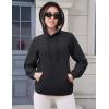 imageMAGCOMSEN Womens Hoodies Thick Fleece Lined Hooded Sweatshirt Warm Sherpa Lined Heavyweight Pullover with PocketBlack