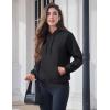 imageMAGCOMSEN Womens Hoodies Thick Fleece Lined Hooded Sweatshirt Warm Sherpa Lined Heavyweight Pullover with PocketBlack