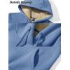 imageMAGCOMSEN Womens Hoodies Thick Fleece Lined Hooded Sweatshirt Warm Sherpa Lined Heavyweight Pullover with PocketGrey Blue
