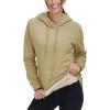 imageMAGCOMSEN Womens Hoodies Thick Fleece Lined Hooded Sweatshirt Warm Sherpa Lined Heavyweight Pullover with PocketKhaki