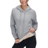 imageMAGCOMSEN Womens Hoodies Thick Fleece Lined Hooded Sweatshirt Warm Sherpa Lined Heavyweight Pullover with PocketLight Grey