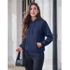 imageMAGCOMSEN Womens Hoodies Thick Fleece Lined Hooded Sweatshirt Warm Sherpa Lined Heavyweight Pullover with PocketNavy