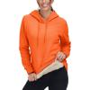 imageMAGCOMSEN Womens Hoodies Thick Fleece Lined Hooded Sweatshirt Warm Sherpa Lined Heavyweight Pullover with PocketOrange