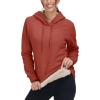 imageMAGCOMSEN Womens Hoodies Thick Fleece Lined Hooded Sweatshirt Warm Sherpa Lined Heavyweight Pullover with PocketOrange Red