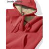imageMAGCOMSEN Womens Hoodies Thick Fleece Lined Hooded Sweatshirt Warm Sherpa Lined Heavyweight Pullover with PocketOrange Red