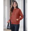 imageMAGCOMSEN Womens Hoodies Thick Fleece Lined Hooded Sweatshirt Warm Sherpa Lined Heavyweight Pullover with PocketOrange Red