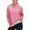 imageMAGCOMSEN Womens Hoodies Thick Fleece Lined Hooded Sweatshirt Warm Sherpa Lined Heavyweight Pullover with PocketPink