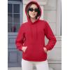 imageMAGCOMSEN Womens Hoodies Thick Fleece Lined Hooded Sweatshirt Warm Sherpa Lined Heavyweight Pullover with PocketTomato Red