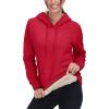 imageMAGCOMSEN Womens Hoodies Thick Fleece Lined Hooded Sweatshirt Warm Sherpa Lined Heavyweight Pullover with PocketTomato Red