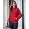 imageMAGCOMSEN Womens Hoodies Thick Fleece Lined Hooded Sweatshirt Warm Sherpa Lined Heavyweight Pullover with PocketTomato Red