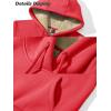 imageMAGCOMSEN Womens Hoodies Thick Fleece Lined Hooded Sweatshirt Warm Sherpa Lined Heavyweight Pullover with PocketTomato Red