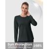 imageMAGCOMSEN Womens Long Sleeve Shirts UPF 50 Sun Protection Quick Dry Athletic Running Workout Tops Rash GuardBlack