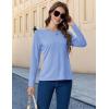 imageMAGCOMSEN Womens Long Sleeve Shirts UPF 50 Sun Protection Quick Dry Athletic Running Workout Tops Rash GuardLight Blue