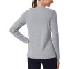 imageMAGCOMSEN Womens Long Sleeve Shirts UPF 50 Sun Protection Quick Dry Athletic Running Workout Tops Rash GuardLight Grey