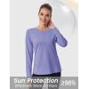 imageMAGCOMSEN Womens Long Sleeve Shirts UPF 50 Sun Protection Quick Dry Athletic Running Workout Tops Rash GuardLight Purple