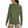 imageMAGCOMSEN Womens Long Sleeve Shirts UPF 50 Workout Tops Sun Protection Athletic Running Swim Rash GuardArmy Green