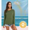 imageMAGCOMSEN Womens Long Sleeve Shirts UPF 50 Workout Tops Sun Protection Athletic Running Swim Rash GuardArmy Green