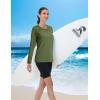 imageMAGCOMSEN Womens Long Sleeve Shirts UPF 50 Workout Tops Sun Protection Athletic Running Swim Rash GuardArmy Green