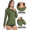 imageMAGCOMSEN Womens Long Sleeve Shirts UPF 50 Workout Tops Sun Protection Athletic Running Swim Rash GuardArmy Green