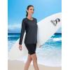 imageMAGCOMSEN Womens Long Sleeve Shirts UPF 50 Workout Tops Sun Protection Athletic Running Swim Rash GuardBlack