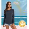 imageMAGCOMSEN Womens Long Sleeve Shirts UPF 50 Workout Tops Sun Protection Athletic Running Swim Rash GuardBlack
