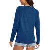 imageMAGCOMSEN Womens Long Sleeve Shirts UPF 50 Workout Tops Sun Protection Athletic Running Swim Rash GuardDark Blue