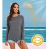 imageMAGCOMSEN Womens Long Sleeve Shirts UPF 50 Workout Tops Sun Protection Athletic Running Swim Rash GuardDark Grey
