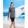 imageMAGCOMSEN Womens Long Sleeve Shirts UPF 50 Workout Tops Sun Protection Athletic Running Swim Rash GuardDark Grey