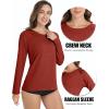 imageMAGCOMSEN Womens Long Sleeve Shirts UPF 50 Workout Tops Sun Protection Athletic Running Swim Rash GuardDark Orange