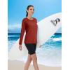 imageMAGCOMSEN Womens Long Sleeve Shirts UPF 50 Workout Tops Sun Protection Athletic Running Swim Rash GuardDark Orange