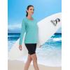 imageMAGCOMSEN Womens Long Sleeve Shirts UPF 50 Workout Tops Sun Protection Athletic Running Swim Rash GuardLight Green