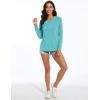imageMAGCOMSEN Womens Long Sleeve Shirts UPF 50 Workout Tops Sun Protection Athletic Running Swim Rash GuardLight Green