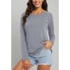imageMAGCOMSEN Womens Long Sleeve Shirts UPF 50 Workout Tops Sun Protection Athletic Running Swim Rash GuardLight Grey